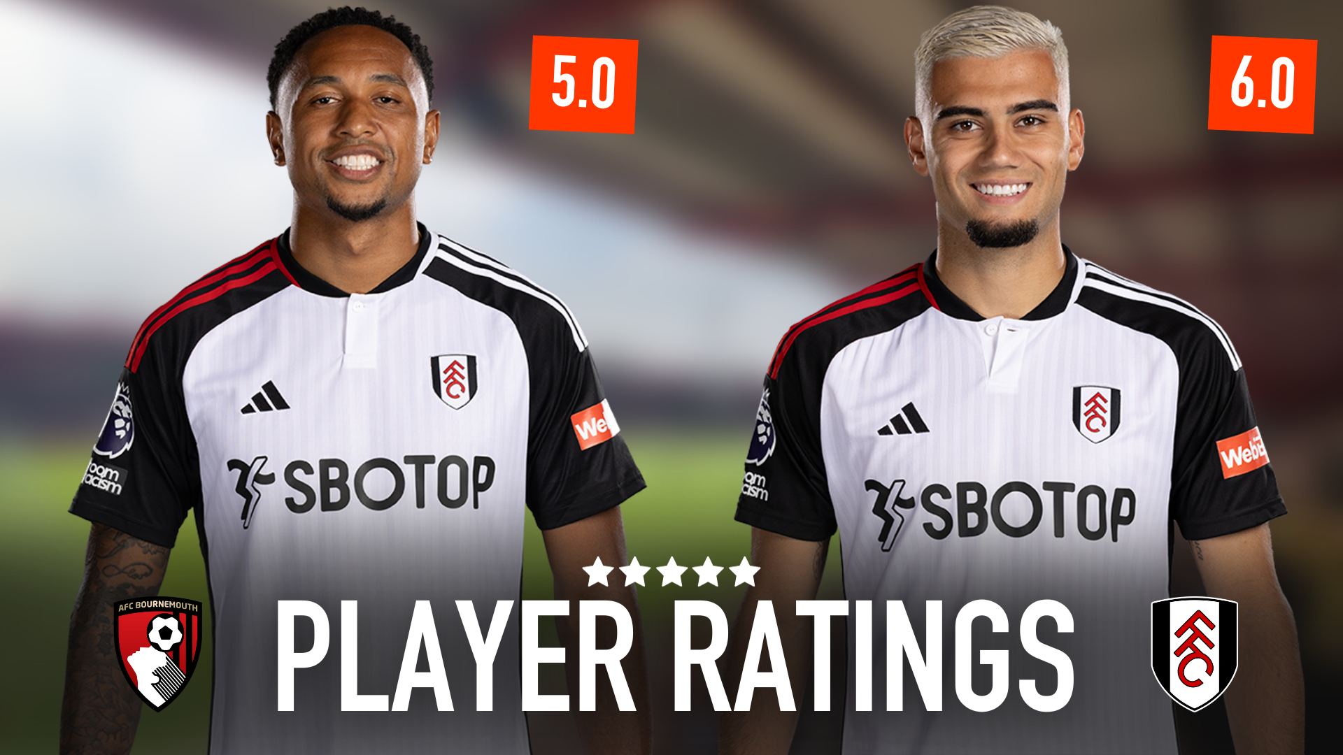 Player ratings Bournemouth 30 Fulham Fulhamish