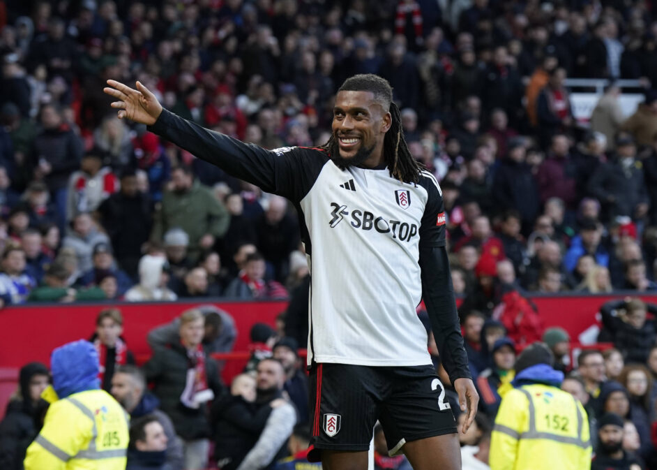 Alex Iwobi of Fulham celebrates scoring their second goal