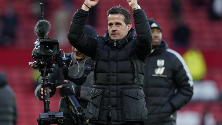 Marco Silva manager of Fulham celebrates the win during the Premier League match