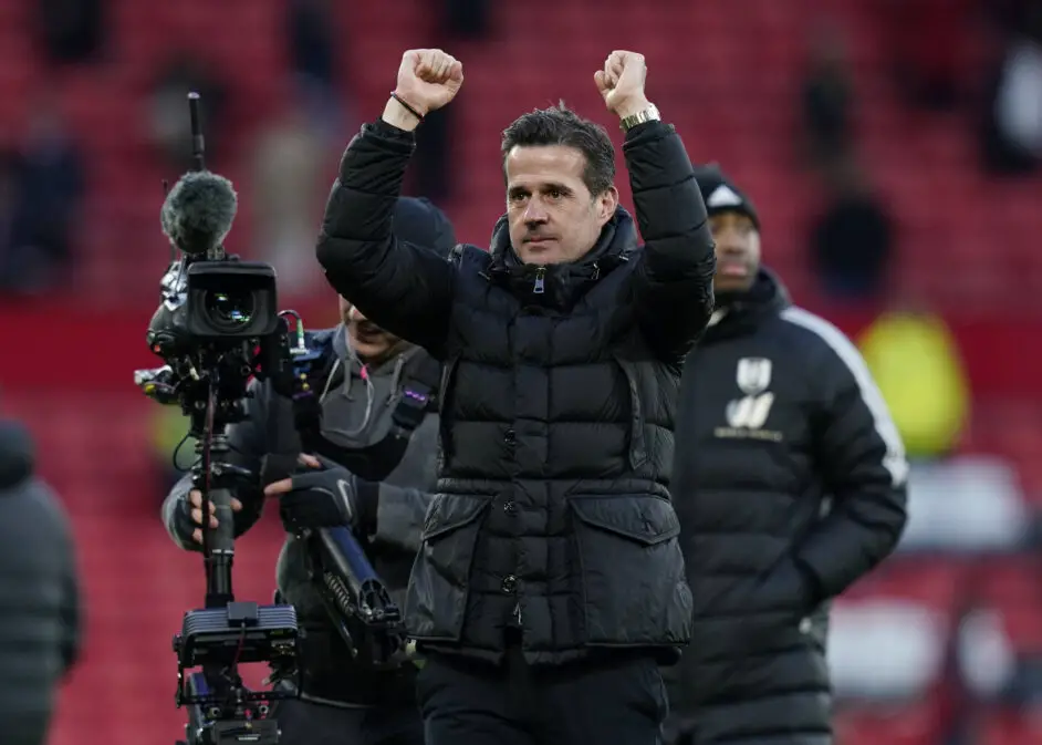 Marco Silva manager of Fulham celebrates the win during the Premier League match