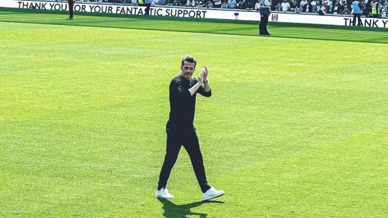 Marco Silva clapping fans at Craven Cottage.